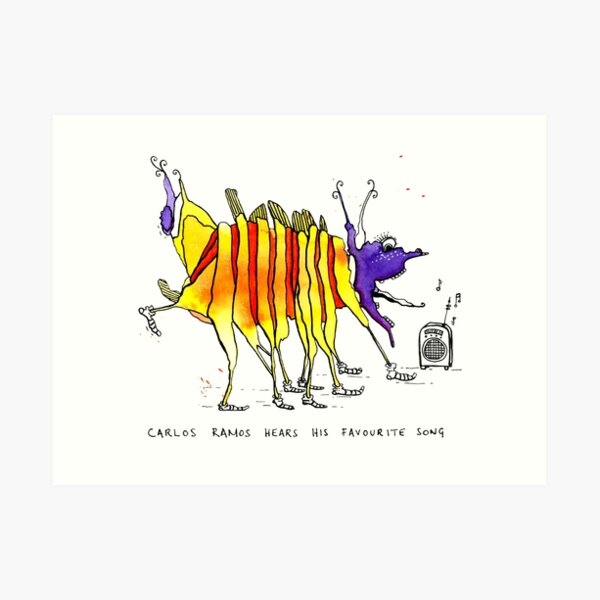 Carlos Ramos hears his favourite song Art Print