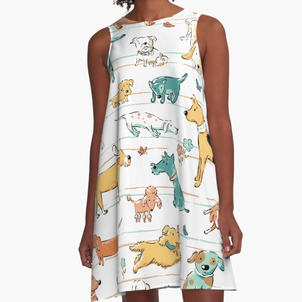 Dogs Dogs Dogs A-Line Dress