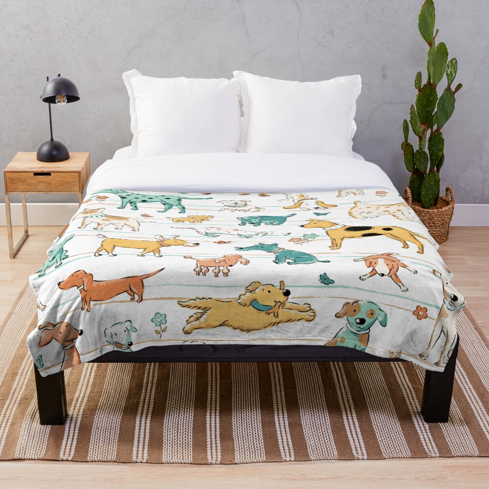 "Dogs Dogs Dogs" Throw Blanket for Sale by SteveRH Redbubble