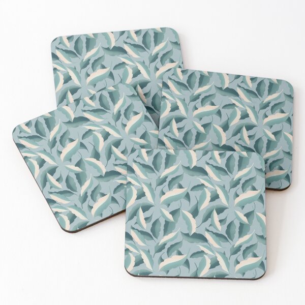 Item preview, Teal leaves designed and sold by mpatterns.