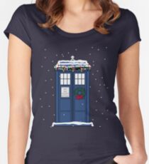 Festive Police Public Call Box. Women's Fitted Scoop T-Shirt