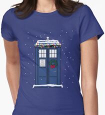 Festive Police Public Call Box. Women's Fitted T-Shirt