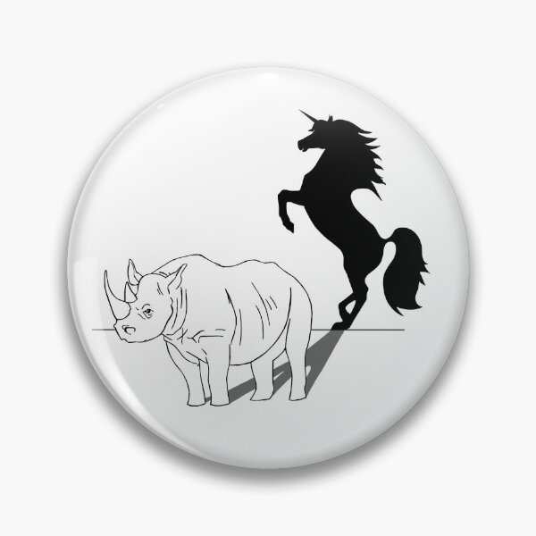 Item preview, Rhino with unicorn shadow designed and sold by Konni Jensen.