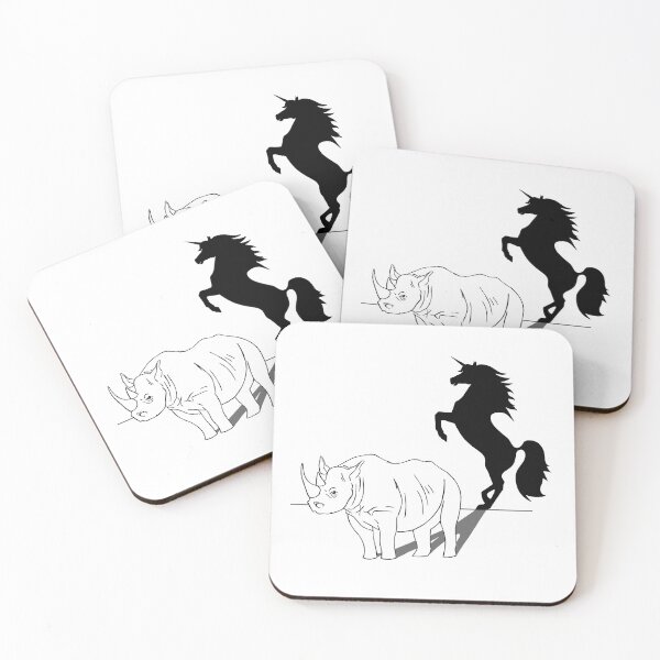 Item preview, Rhino with unicorn shadow designed and sold by Konni Jensen.
