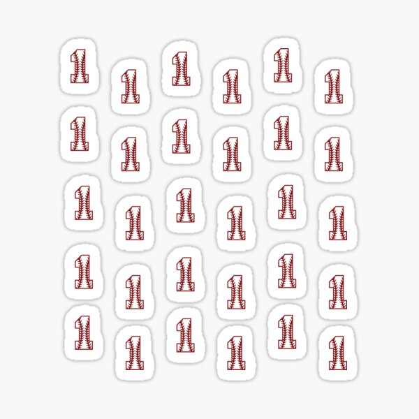 Funny baseball number one pattern Sticker