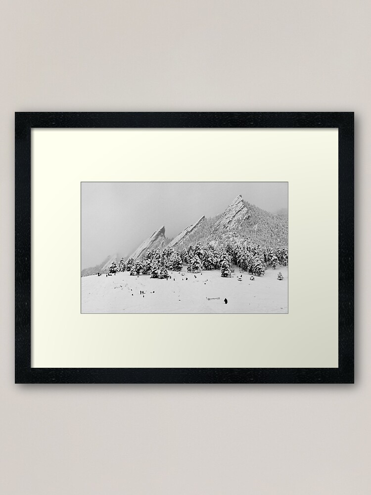 Alternate view of Sliding At The Flatirons, Boulder Colorado Framed Art Print
