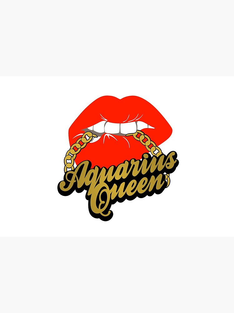 Aquarius Queen Lip Biting Aquarius Gold Chain Birthday Queen Mask By Sweetiescloset Redbubble 5427