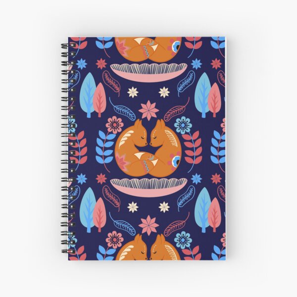 Scandinavian Fox Snuggles Spiral Notebook