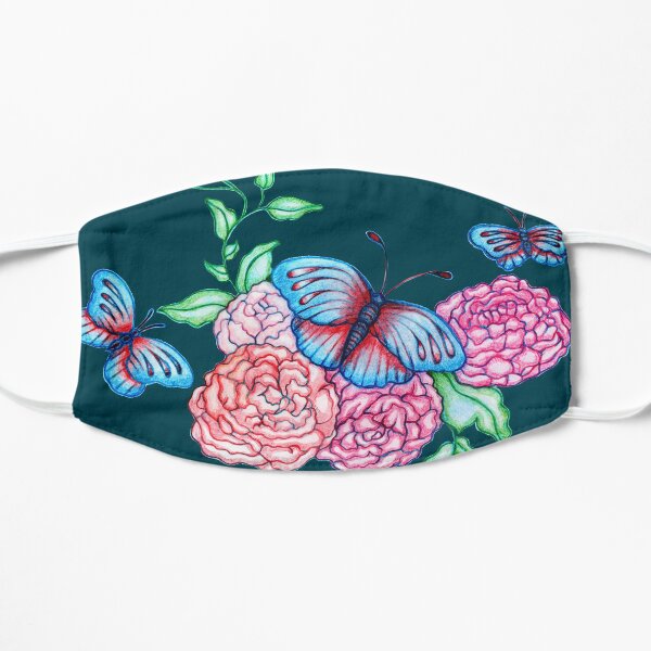 Moths In Blue Flat Mask