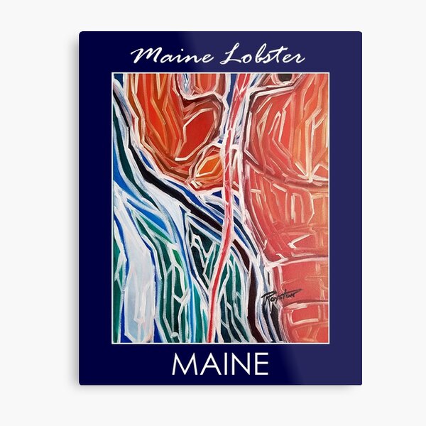 Maine Lobster w/border. Metal Print