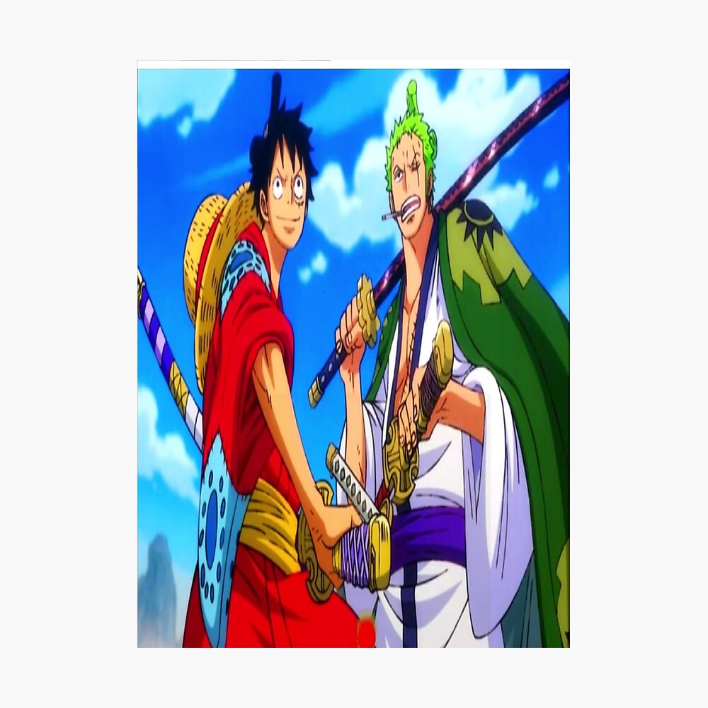 Luffy And Zoro In Wano Kuni Poster For Sale By Stylemen Redbubble