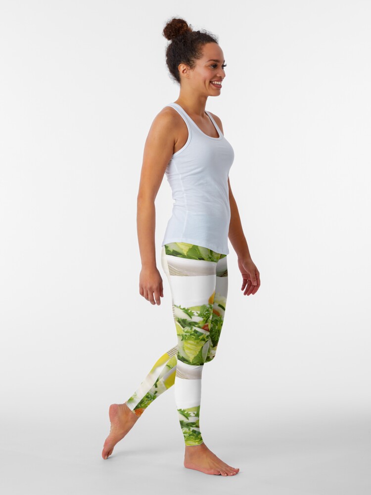 Alternate view of Kitchen decor, Salad socks, Salad pillow, Salad mask, Salad leggings Leggings