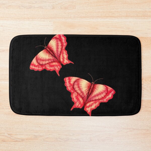 Heart Butterflies created by Stephanie Ann Garcia Bath Mat