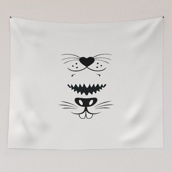 Item preview, Animals Face Smile Cat Whisker Shark Bunny Funny Gift Idea  designed and sold by clothesy7.