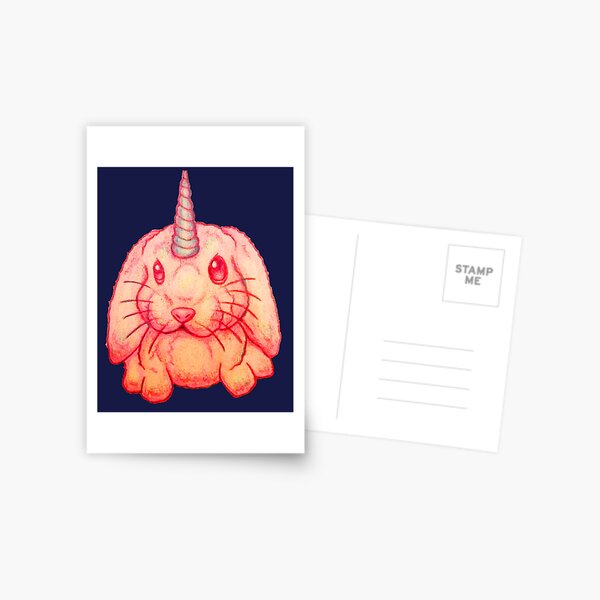 Pink Unicorn Bunny image created by Stephanie Ann Garcia Postcard