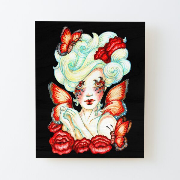 Bloom Butterfly Fairy Wood Mounted Print