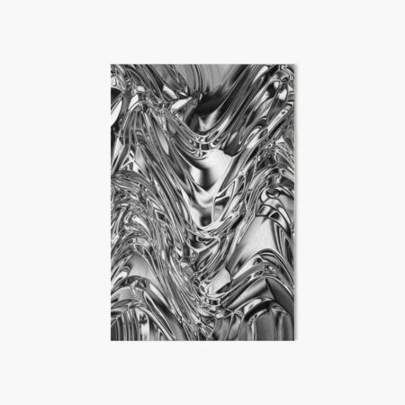 Silver Aluminium Molten Metal Digital Texture Art Board Print