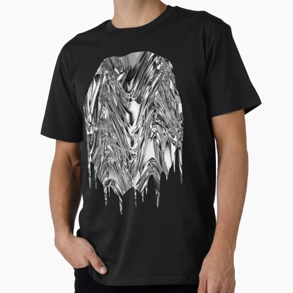 Silver Aluminium Molten Metal Digital Texture Premium T-Shirt