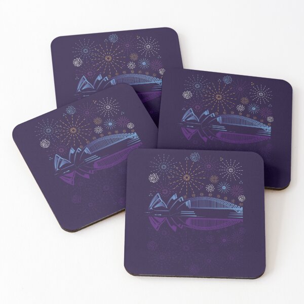 Item preview, Skyline of Sydney Australia with fireworks around designed and sold by FFelder.