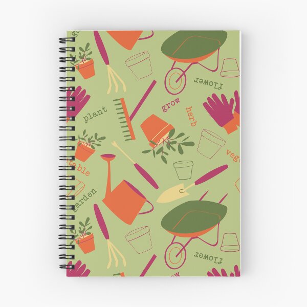 Item preview, A Day in the Garden - gardening Gardener Pattern Green Orange designed and sold by whyitsme.