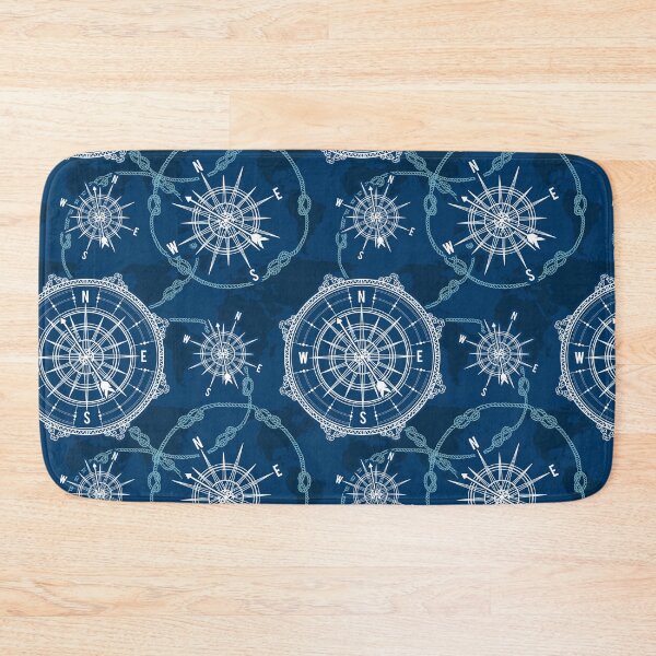 Item preview, Navy Blue Nautical Compass designed and sold by newburyboutique.