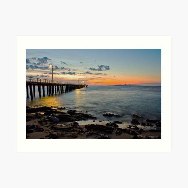silky water by the pier Art Print