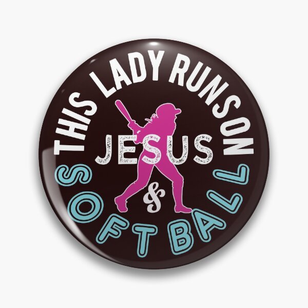 Item preview, Cute Christian design This lady Runs on Jesus and Softball designed and sold by LGamble12345.