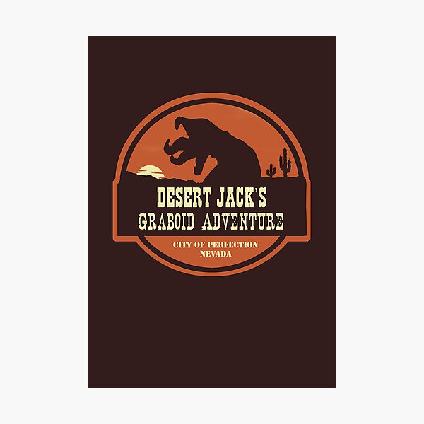 Vista previa del artículo con la obra «Logotipo de Desert Jack's Graboid Adventure», diseñado y vendido por sponzar.