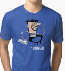 Le Bongo: Beatnik playing the bongos cartoon Tri-blend T-Shirt