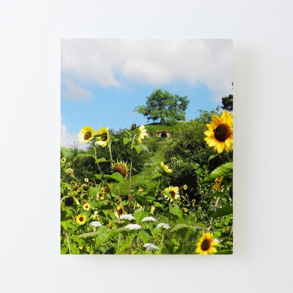 Bag End With Sunflowers Canvas Mounted Print