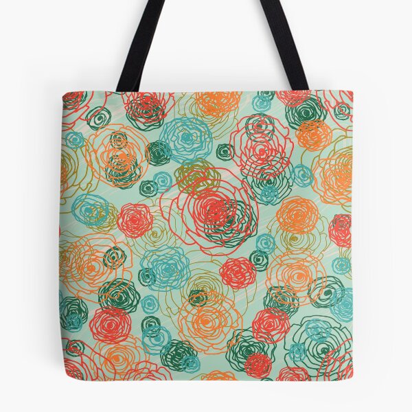 Item preview, Floral sketch seamless pattern on light mint green designed and sold by Yulia Chepurova.