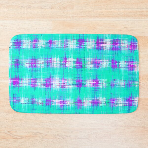 Item preview, plaid pattern graffiti painting abstract in blue green and pink designed and sold by Mrvell.