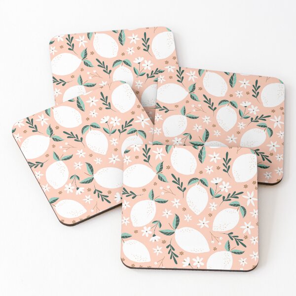 Item preview, Summer Lemons on Pink designed and sold by latheandquill.