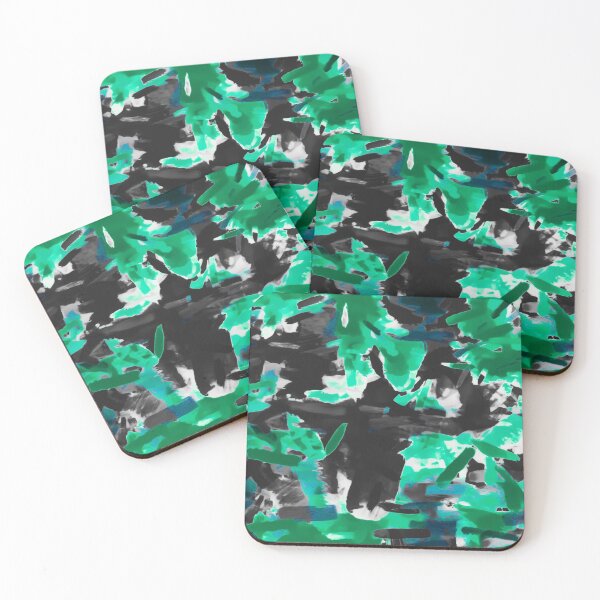 Item preview, psychedelic vintage camouflage painting texture abstract in green and black designed and sold by Mrvell.