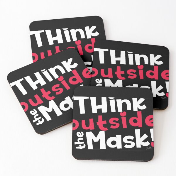 Item preview, Black, White, Red, Think Outside the Mask Graphic Print designed and sold by ClaudiaFlores.