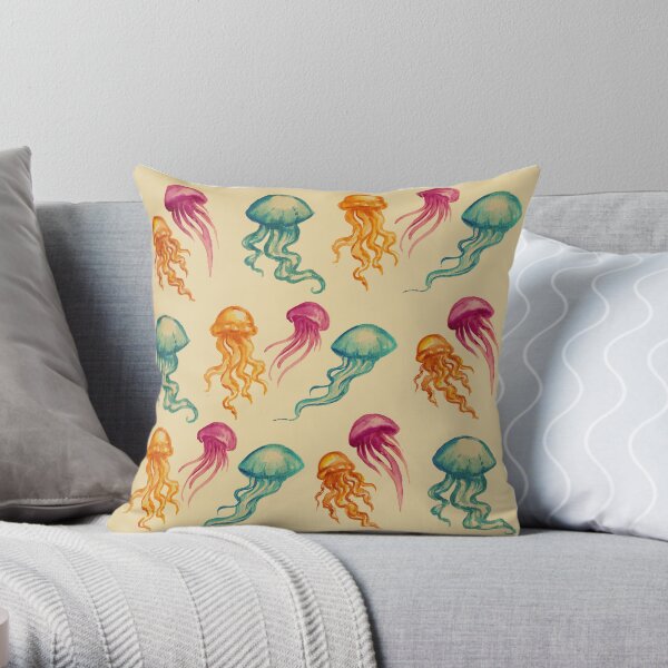 Vintage JellyFish Throw Pillow