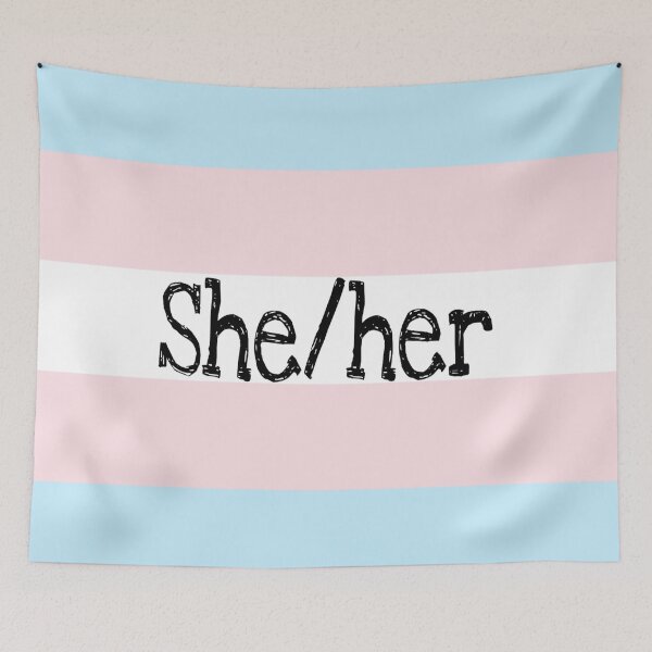 Item preview, She/her pronoun trans flag  designed and sold by Imperioimpala.