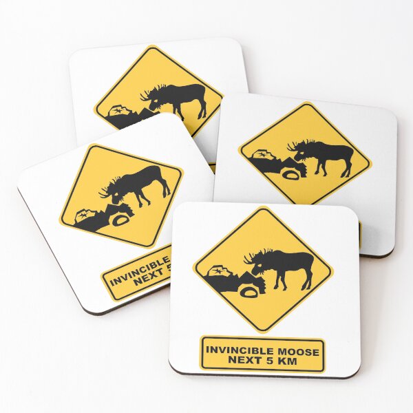Yield for Moose Coasters (Set of 4)