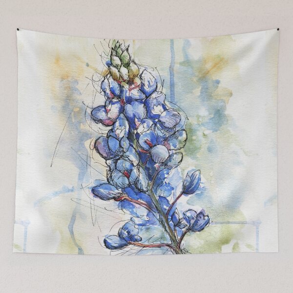 Item preview, Texas Bluebonnet Wildflower Watercolor by Ela Steel designed and sold by elasteel.