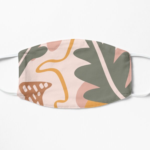 Warm tones abstract plant print Flat Mask