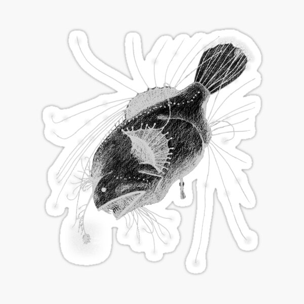 Fanfin Seadevil - Deep Sea Creatures Collection Sticker