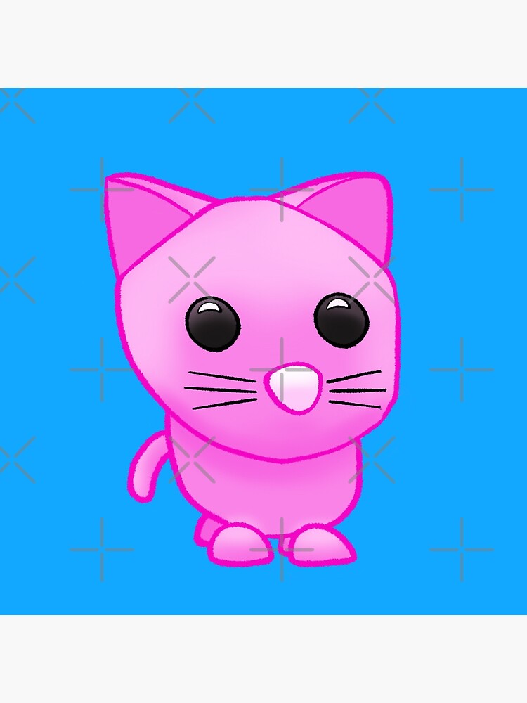 Copy Of Adopt Me Pink Cat Greeting Card By Pickledjo Redbubble - adopt me pets roblox cat