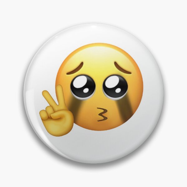 Item preview, crying peace sign pleading emoji - mental breakdown lol  designed and sold by cameronbaba.