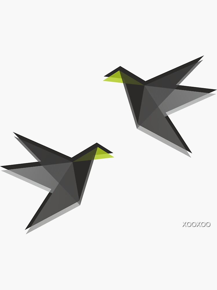 "Black and White Paper Cranes" Sticker by XOOXOO | Redbubble