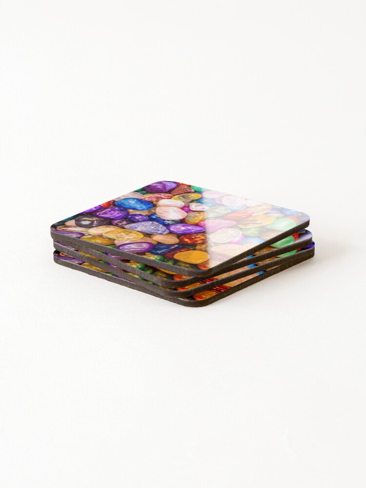 Thumbnail 4 of 5, Coasters (Set of 4), Colorful Rocks designed and sold by GrudleBay.