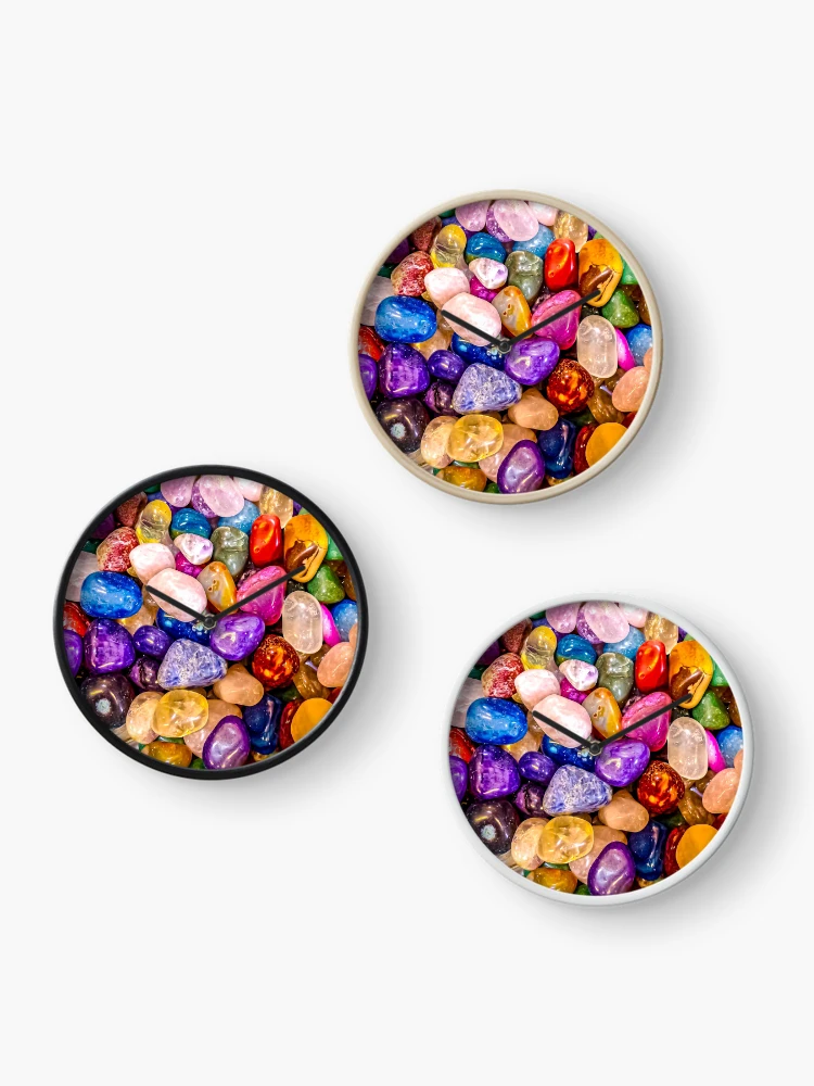 Thumbnail 3 of 4, Clock, Colorful Rocks designed and sold by GrudleBay.