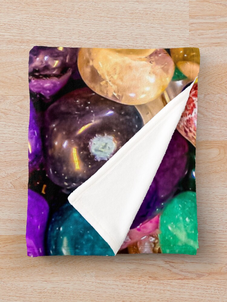 Thumbnail 3 of 6, Throw Blanket, Colorful Rocks designed and sold by GrudleBay.