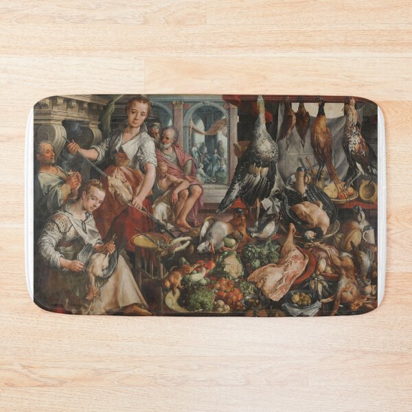 Item preview, The Well-stocked Kitchen, with Jesus in the House of Martha and Mary in the Background, Joachim Bueckelaer, 1566 designed and sold by aclmohle.