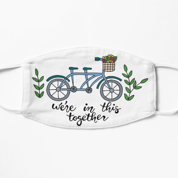 Nous sommes ensemble dans ce vélo tandem || Travail d'équipe || Vélo || Caractères Masque sans plis