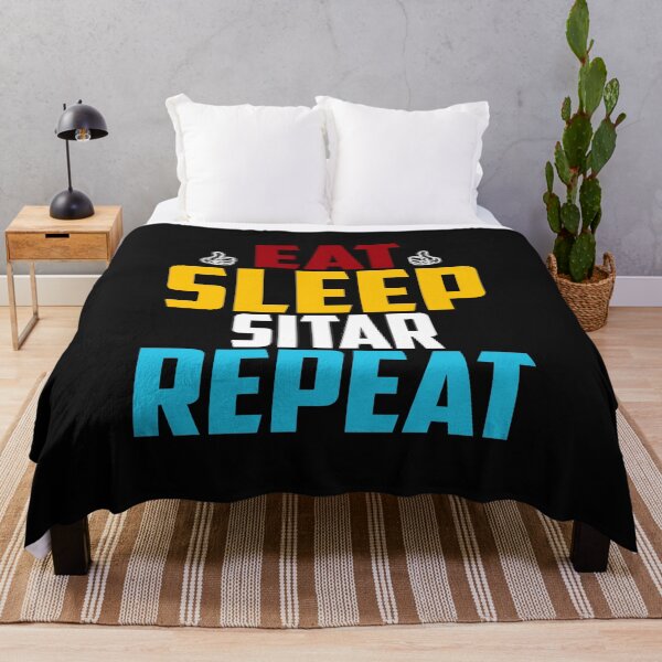 Item preview, Eat Sleep Sitar Repeat: Funny Shinty Player Gift Idea designed and sold by cutitoutsir.